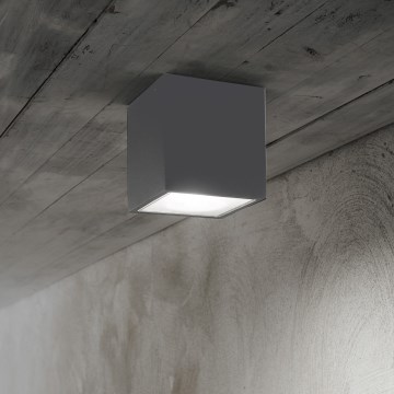 Ideal Lux - Außen-Spotleuchte TECHO 1xGU10/20W/230V 15x15 cm IP54 Anthrazit
