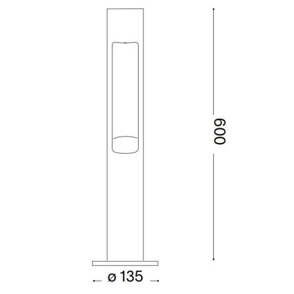 Ideal Lux - Außenleuchte ACQUA 1xG9/15W/230V 60 cm IP44 anthrazit