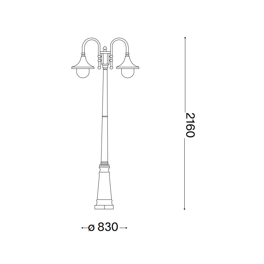 Ideal Lux - Außenleuchte CIMA 2xE27/52W/230V 216 cm IP43 Patina