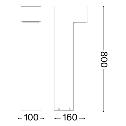 Ideal Lux - Außenleuchte SIRIO 1xGX53/9W/230V 80 cm IP65 braun