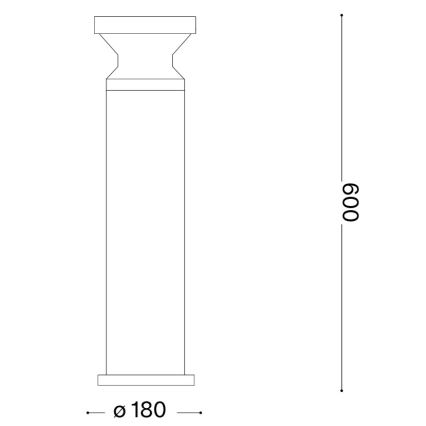 Ideal Lux - Außenleuchte TORRE 1xE27/15W/230V 60 cm IP65 Anthrazit