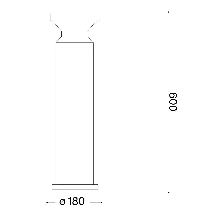 Ideal Lux - Außenleuchte TORRE 1xE27/15W/230V 60 cm IP65 Anthrazit