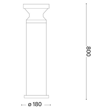 Ideal Lux - Außenleuchte TORRE 1xE27/15W/230V 80 cm IP65 schwarz