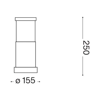 Ideal Lux - Außenleuchte TRONCO 1xE27/42W/230V 25 cm IP65 anthrazit