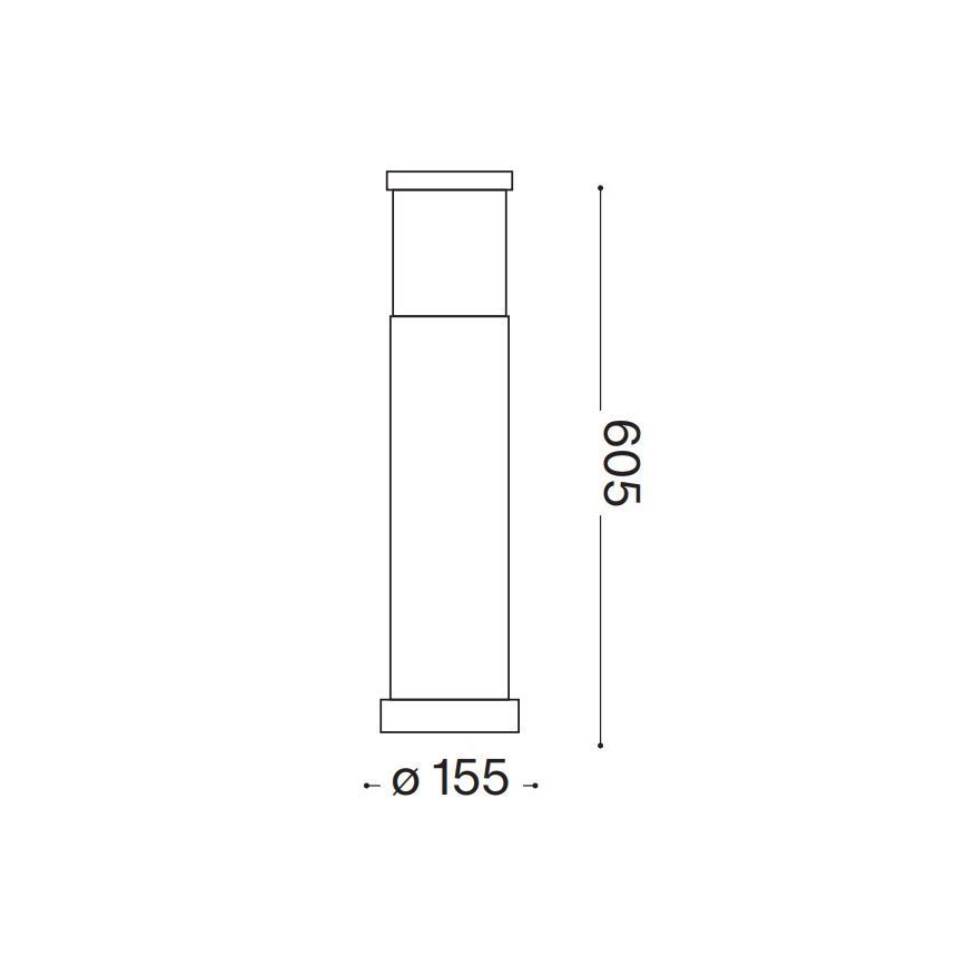 Ideal Lux - Außenleuchte TRONCO 1xE27/42W/230V 60 cm IP65 braun