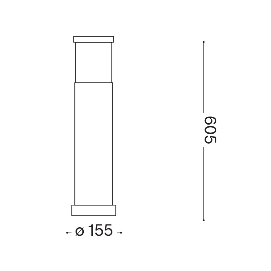 Ideal Lux - Außenleuchte TRONCO 1xE27/42W/230V 60 cm IP65 grau