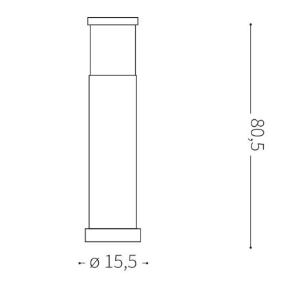 Ideal Lux - Außenleuchte TRONCO 1xE27/42W/230V 80 cm IP65 anthrazit