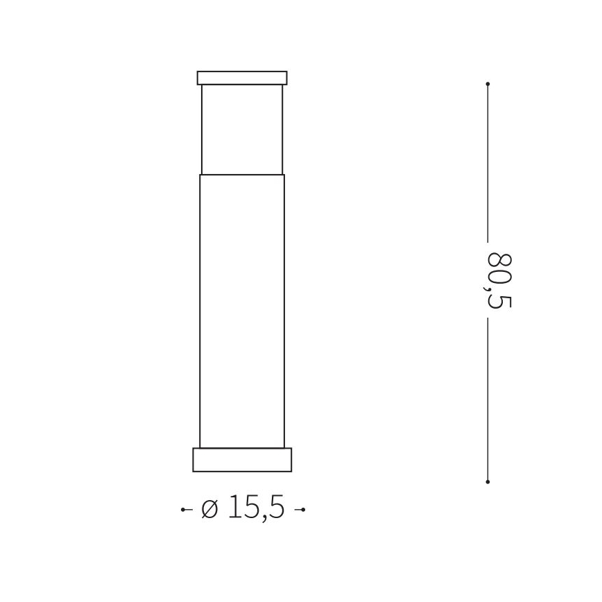Ideal Lux - Außenleuchte TRONCO 1xE27/42W/230V 80 cm IP65 anthrazit