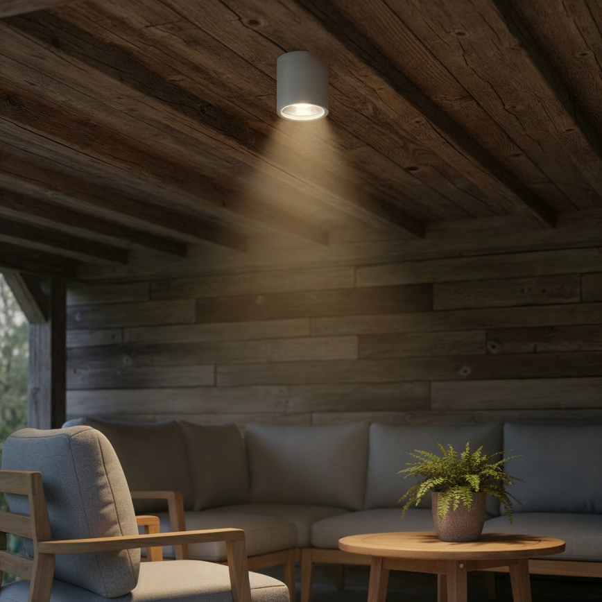 Ideal Lux - Außenstrahler GUN 1xGU10/28W/230V Ø 11 cm IP55 grau