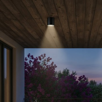 Ideal Lux - Außenstrahler GUN 1xGU10/28W/230V Ø 11 cm IP55 schwarz