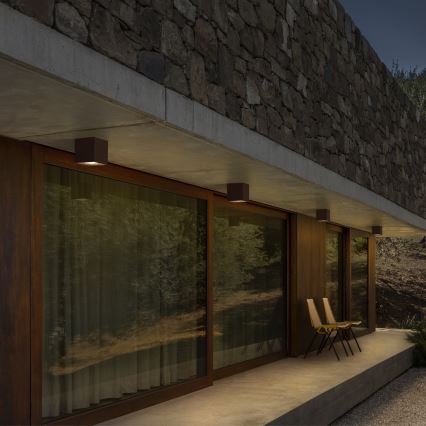 Ideal Lux - Außenstrahler TECHO 1xGU10/20W/230V 15x15 cm IP54 braun