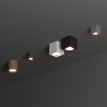Ideal Lux - Außenstrahler TECHO 1xGU10/20W/230V 9x9 cm IP54 braun