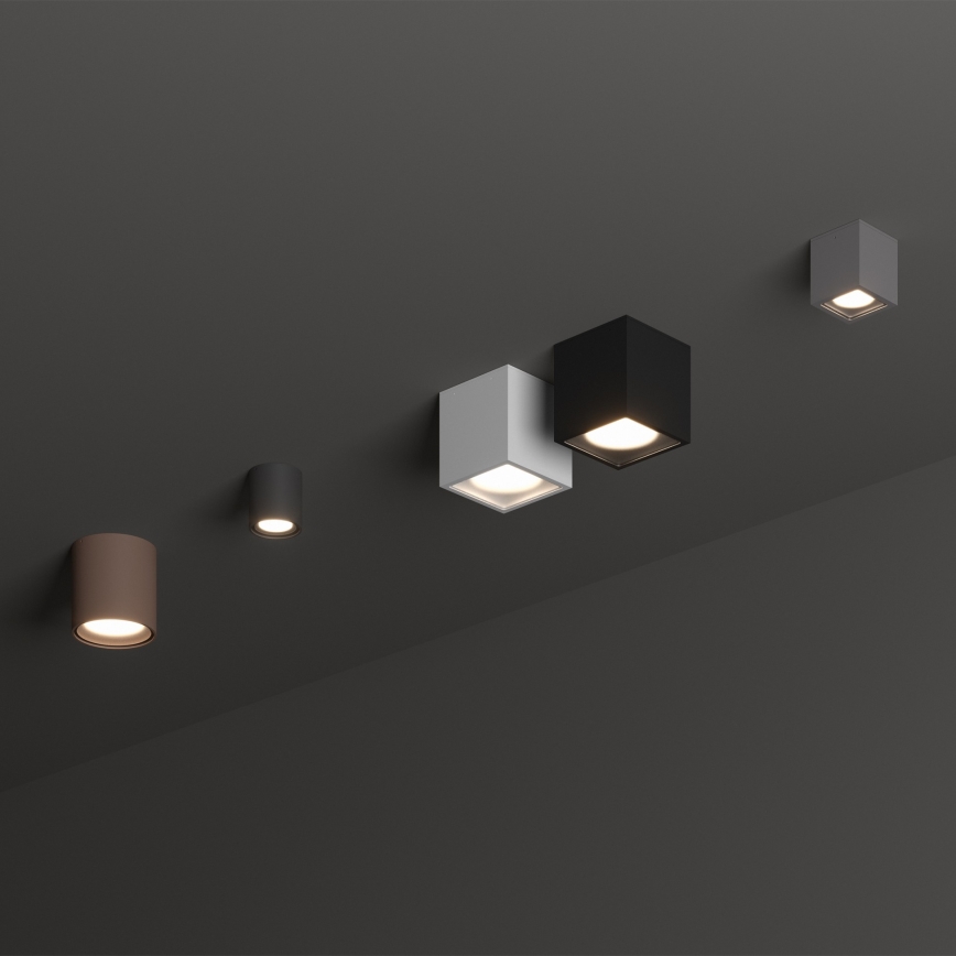 Ideal Lux - Außenstrahler TECHO 1xGU10/20W/230V 9x9 cm IP54 braun