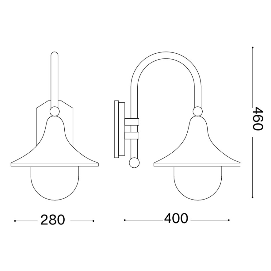 Ideal Lux - Außenwandleuchte CIMA 1xE27/52W/230V IP43 braun