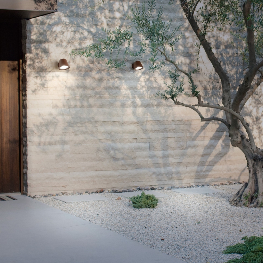 Ideal Lux - Außenwandleuchte GAS 1xGU10/28W/230V IP43 braun