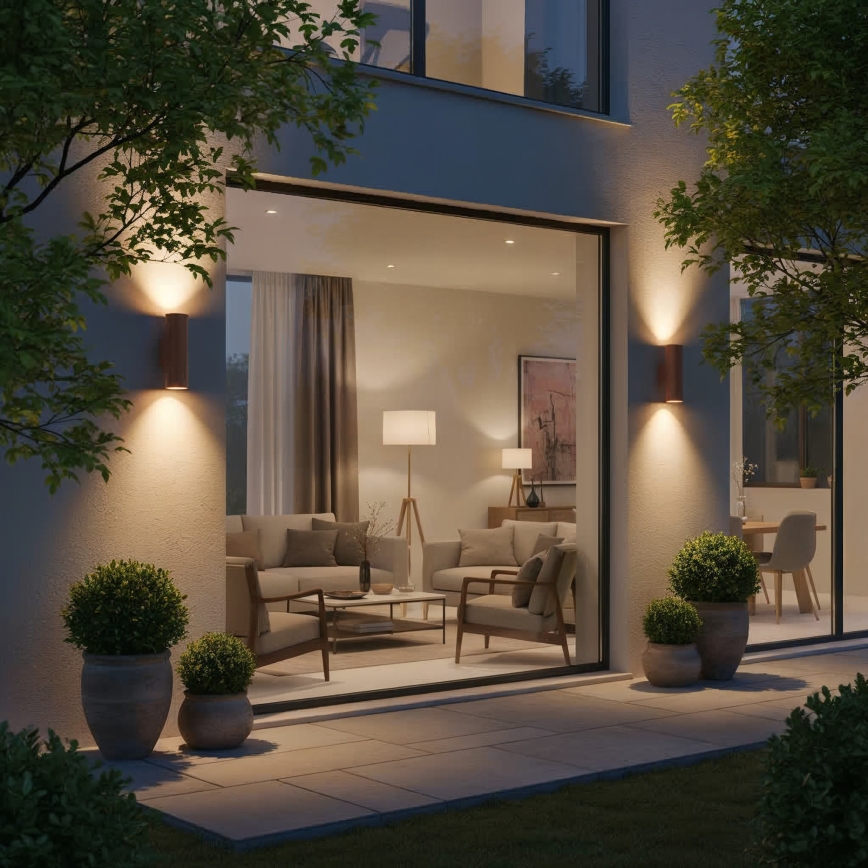 Ideal Lux - Außenwandleuchte GUN 1xE27/60W/230V 31 cm IP54 braun