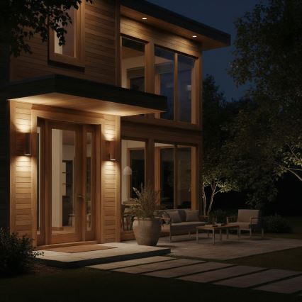 Ideal Lux - Außenwandleuchte GUN 1xE27/60W/230V 31 cm IP54 braun