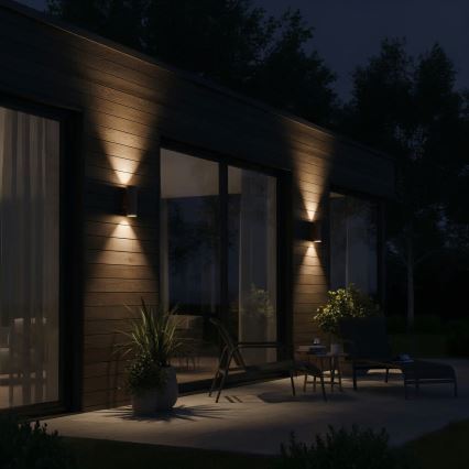 Ideal Lux - Außenwandleuchte GUN 1xE27/60W/230V 31 cm IP54 braun