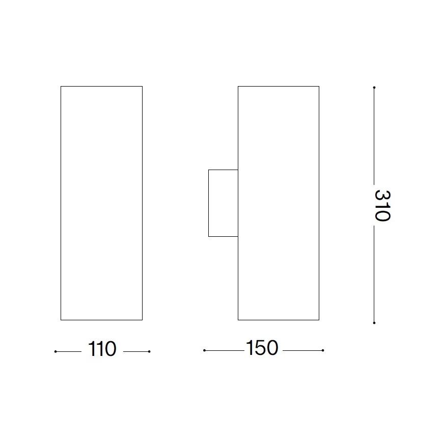 Ideal Lux - Außenwandleuchte GUN 1xE27/60W/230V 31 cm IP54 braun