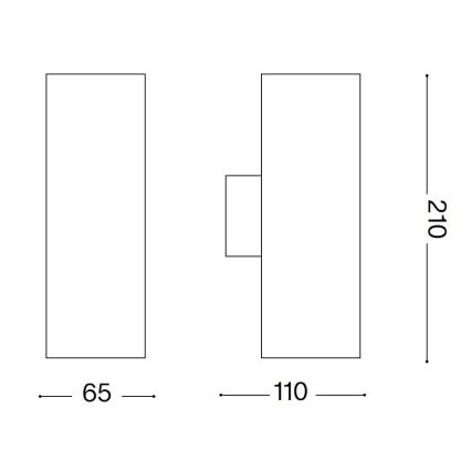 Ideal Lux - Außenwandleuchte GUN 1xGU10/35W/230V 21 cm IP44 braun