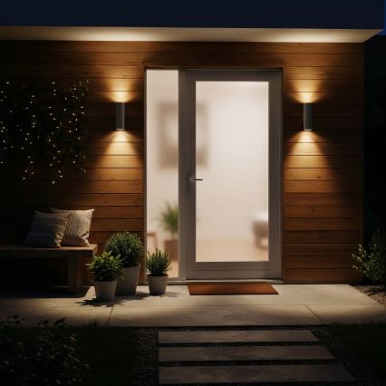 Ideal Lux - Außenwandleuchte GUN 1xGU10/35W/230V 21 cm IP44 grau