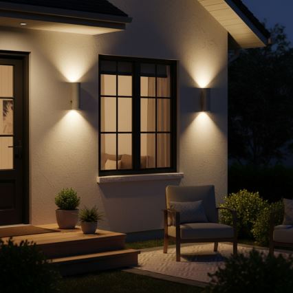 Ideal Lux - Außenwandleuchte GUN 1xGU10/35W/230V 21 cm IP44 grau