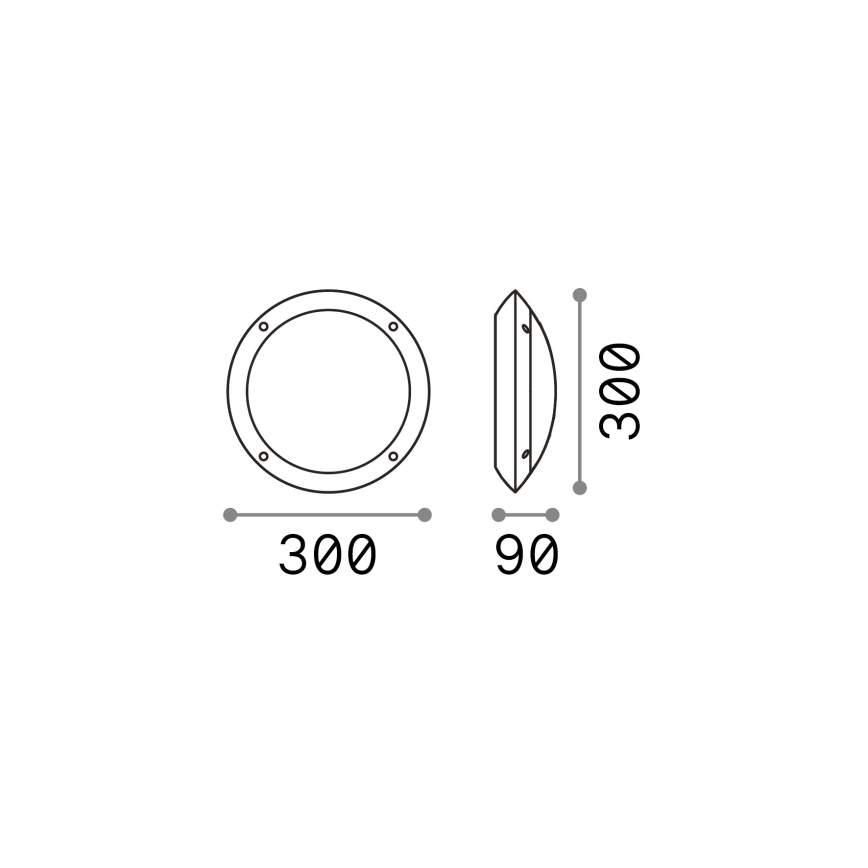 Ideal Lux - Außenwandleuchte POLAR 1xE27/23W/230V IP66 schwarz