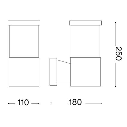 Ideal Lux - Außenwandleuchte TRONCO 1xE27/42W/230V IP44 braun