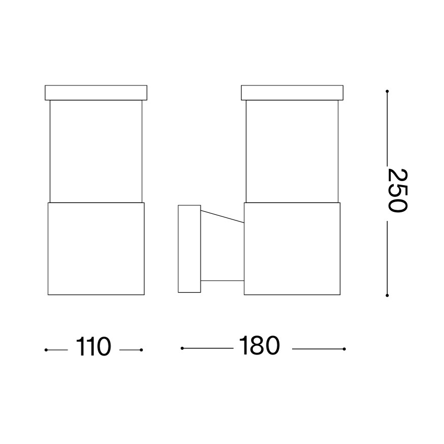 Ideal Lux - Außenwandleuchte TRONCO 1xE27/42W/230V IP44 braun