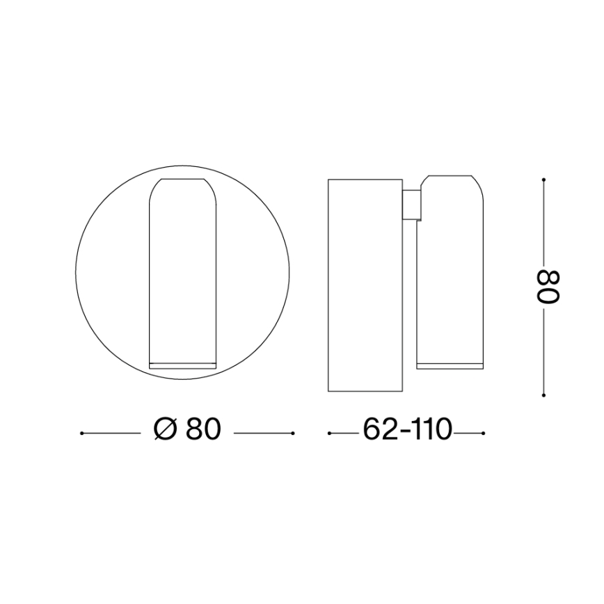 Ideal Lux - LED, dimmbar, wiederaufladbar, touchgesteuertes Wand-Spot BEAN LED/3W/5V 2200 mAh CRI 95 Messing