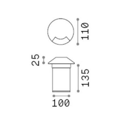 Ideal Lux - Befahrbare LED-Bodeneinbauleuchte ROCKET LED/3W/230V CRI 90 IK08 IP67 mattchrom