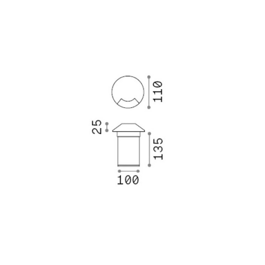 Ideal Lux - Befahrbare LED-Bodeneinbauleuchte ROCKET LED/3W/230V CRI 90 IP67 mattchrom
