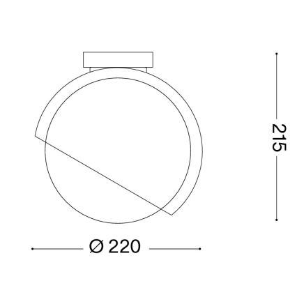 Ideal Lux - Deckenleuchte BLOOM 1xE27/42W/230V Ø 22 cm gold/rauchbeige