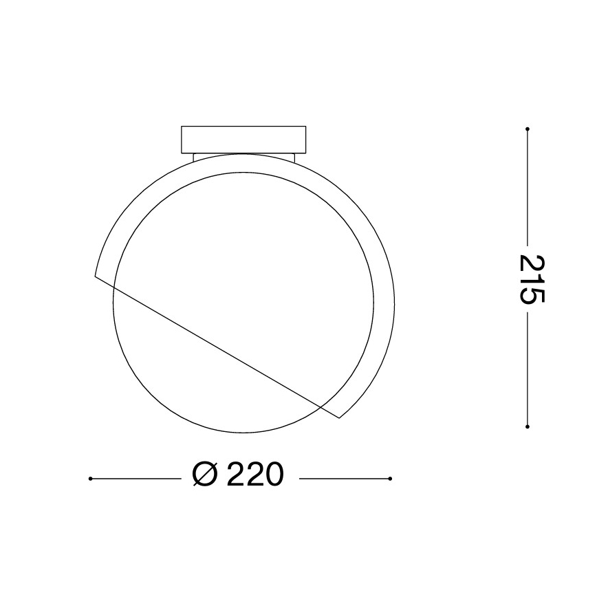 Ideal Lux - Deckenleuchte BLOOM 1xE27/42W/230V Ø 22 cm schwarz