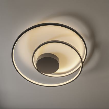 Ideal Lux - Dimmbare LED-Deckenleuchte OZ LED/48W/230V d 60 cm CRI 90 schwarz