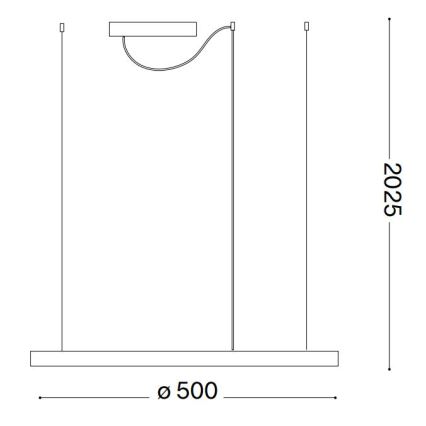 Ideal Lux - Dimmbare LED-Hängeleuchte ORACLE SLIM LED/28W/230V 4000K d 50 cm CRI 90 schwarz