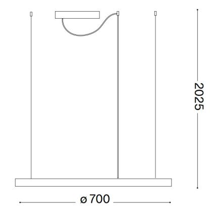 Ideal Lux - Dimmbare LED-Hängeleuchte ORACLE SLIM LED/40W/230V 4000K d 70 cm CRI 90 schwarz