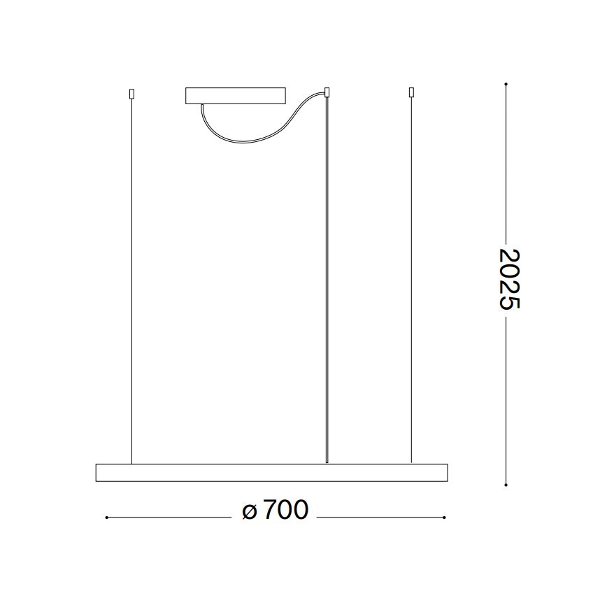 Ideal Lux - Dimmbare LED-Hängeleuchte ORACLE SLIM LED/40W/230V 4000K d 70 cm CRI 90 schwarz
