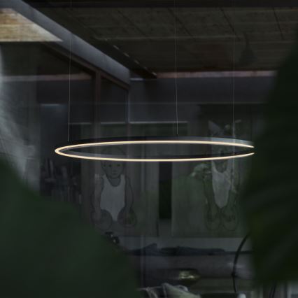 Ideal Lux - Dimmbare LED-Hängeleuchte ORACLE SLIM LED/42W/230V 4000K d 90 cm CRI 90 schwarz