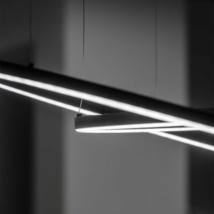 Ideal Lux - Dimmbare LED-Hängeleuchte ORACLE SLIM LED/42W/230V 4000K d 90 cm CRI 90 schwarz