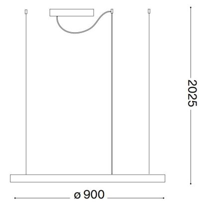 Ideal Lux - Dimmbare LED-Hängeleuchte ORACLE SLIM LED/42W/230V 4000K d 90 cm CRI 90 schwarz