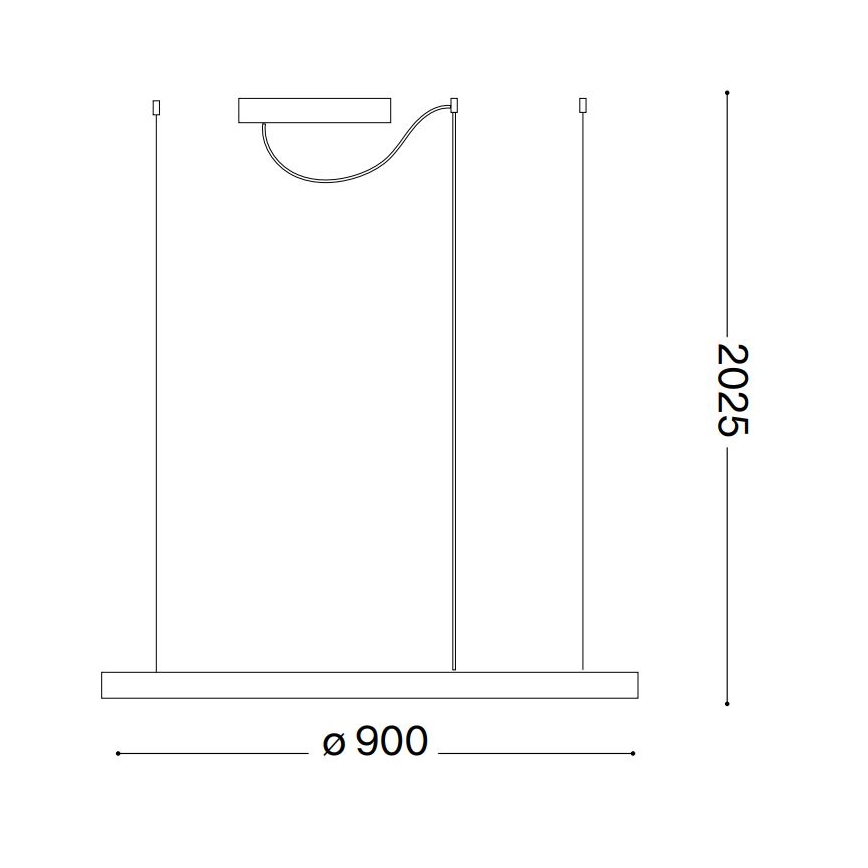 Ideal Lux - Dimmbare LED-Hängeleuchte ORACLE SLIM LED/42W/230V 4000K d 90 cm CRI 90 schwarz