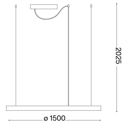 Ideal Lux - Dimmbare LED-Hängeleuchte ORACLE SLIM LED/83W/230V 4000K d 150 cm CRI 90 weiß
