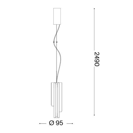 Ideal Lux - Dimmbare LED-Pendelleuchte an Kabel DORICA 3xLED/9W/230V CRI 90 Ø 9,5 cm Messing