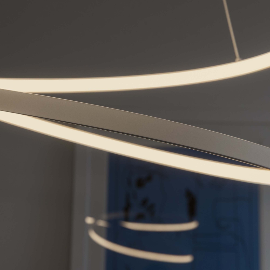 Ideal Lux - Dimmbare LED-Pendelleuchte an Stahlseil OZ LED/55W/230V, Ø 80 cm, CRI 90, Weiß