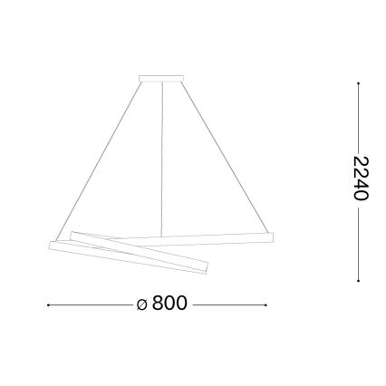 Ideal Lux - Dimmbare LED-Pendelleuchte an Stahlseil OZ LED/55W/230V, Ø 80 cm, CRI 90, Weiß