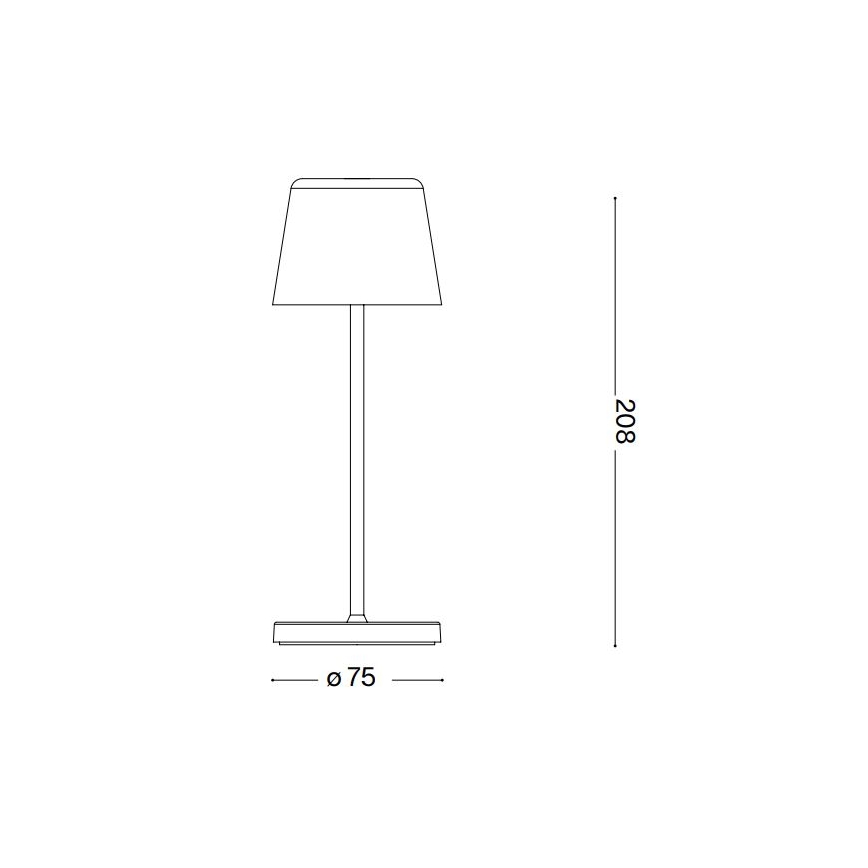 Ideal Lux - Dimmbare LED-Touch-Tischleuchte für den Outdoor-Bereich CUTE LED/2,5W/3,7V USB 2200-2700K IP65 golden