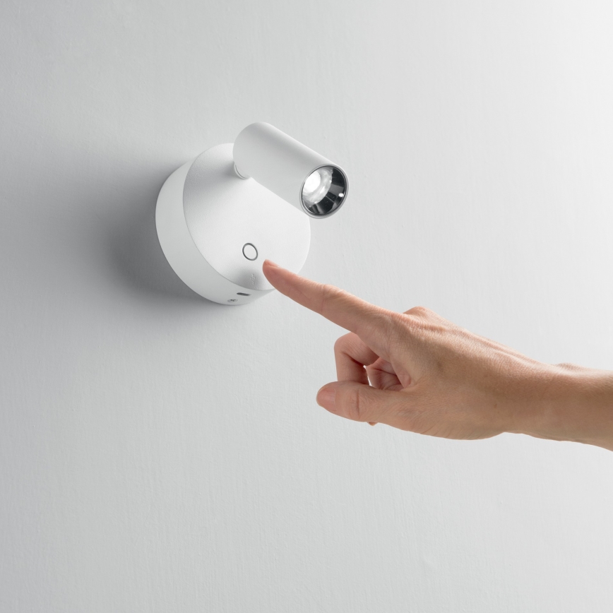 Ideal Lux - ELF LED/3W/230V, dimmbarer Touch-Wandspot, CRI 95, Weiß