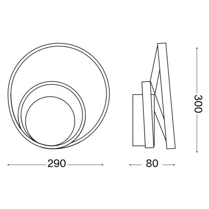 Ideal Lux - Dimmbare LED-Wandleuchte OZ LED/28W/230V CRI 90 schwarz