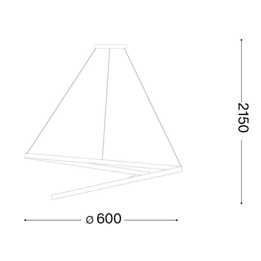 Ideal Lux - Dimmbarer LED-Pendelleuchter an Kabel OZ LED/48W/230V Ø 60 cm CRI 90 Weiß